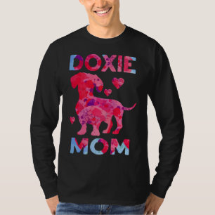 T-shirt Femme Doxie Maman Weenie Chien Dachshund Maman Gra