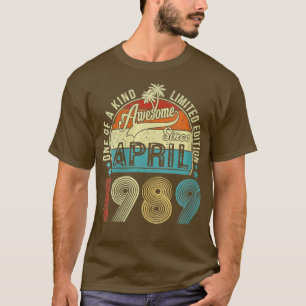 T-shirt Femme Drôle 34 Ans Awesome Depuis Avril 1989