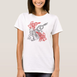 T-shirt Femme du Dragon Rouge Chinois