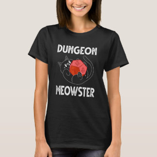 T-shirt Femme Dungeon Meowster Gamer Geek Chat Introvert