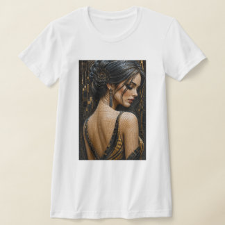 T-shirt Femme Élégante en Micro Mosaïque 3D – Luxe
