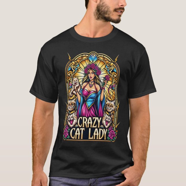 T-shirt Femme Élégante Tenant Kitten Avec Chats Environnan (Devant)