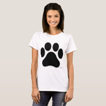 T-shirt femme Empreinte de patte noire et blanche