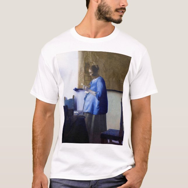 T-shirt Femme en bleu, Johannes Vermeer (Devant)