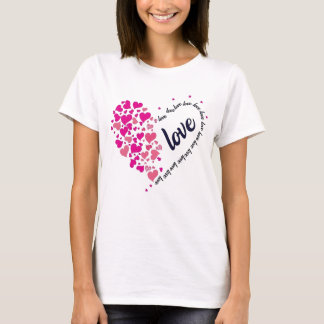 T-shirt femme en forme de coeur blanc