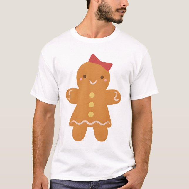 T-shirt Femme en pain d'épices mignonne avec cou (Devant)