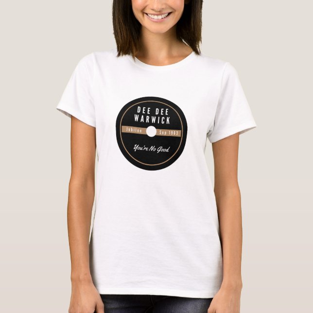T-shirt femme en vinyle noir Dee Dee Warwick (Devant)