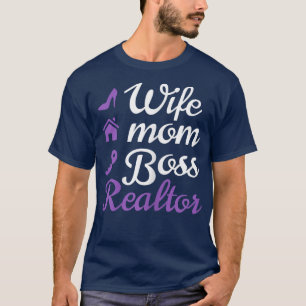 T-shirt Femme Épouse, Maman, Patronne et Agent immobilier 