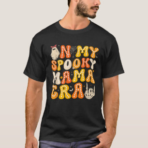 T-shirt Femme Fantôme Dans Mon Ère Maman Effrayante Groovy