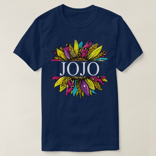 T-shirt Femme Femme Jojo Personnalisé Tournesol Grandma  (Design devant)
