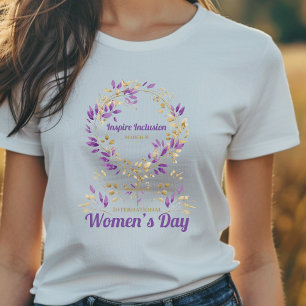 T-shirt Femme Feuille violette signe de la Journée des Fem