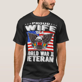 T-shirt Femme Fier Femme D'Un Vétéran Patriot De La Deuxiè