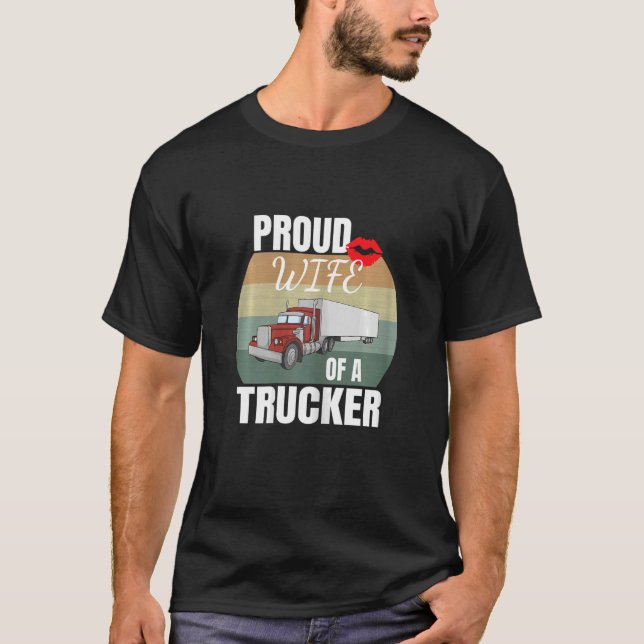 T-shirt Femme Fier Femme D'Une Femme Conducteur De Camionn (Devant)