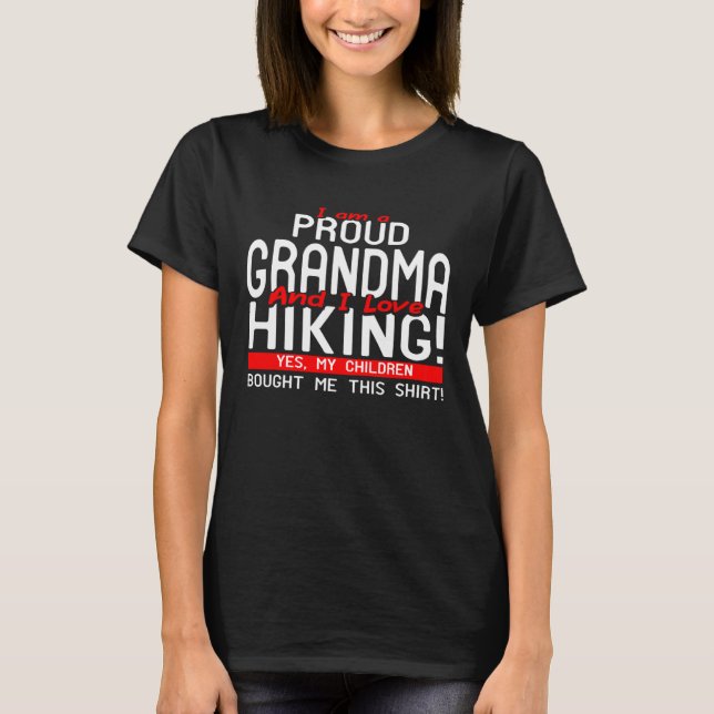 T-shirt Femme Fier Grand-mère Aime Randonnée Sticks M (Devant)