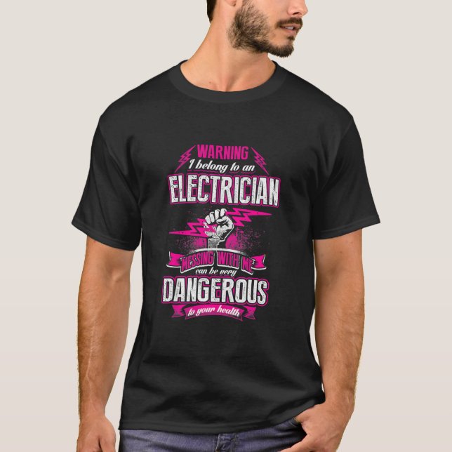 T-shirt Femme fière d'une femme d'électricien (Devant)