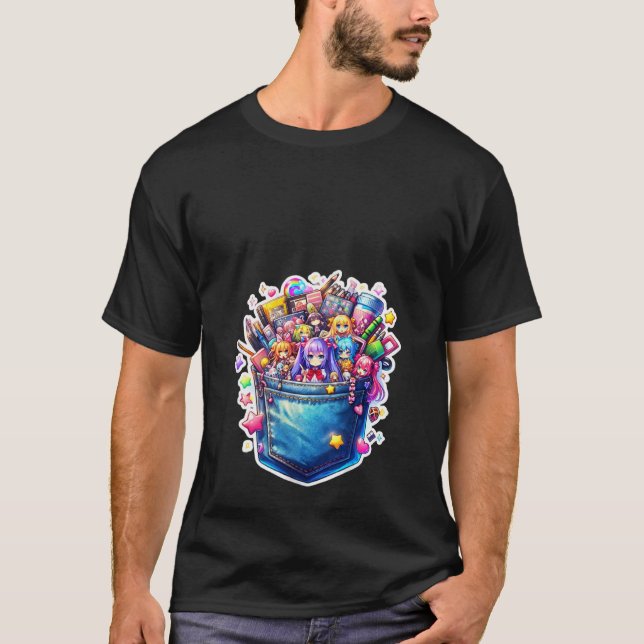 T-shirt Femme Filles Anime Poche mignonne Débardeur (Devant)