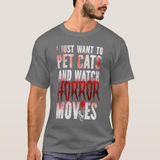 T-shirt Femme Film d'horreur effrayant Je veux juste cares
