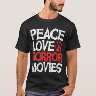 T-shirt Femme Film d'Horreur Épouvantable Paix Amour Films