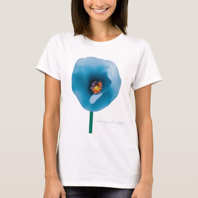T-shirt femme Fleur de coquelicot bleu de l'Himala (Devant)