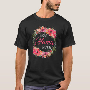 T-shirt Femme Floral Meilleure maman maman maman maman Joy