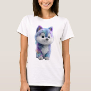 T-shirt Femme Galaxie Pastel Loup Roux Mignon