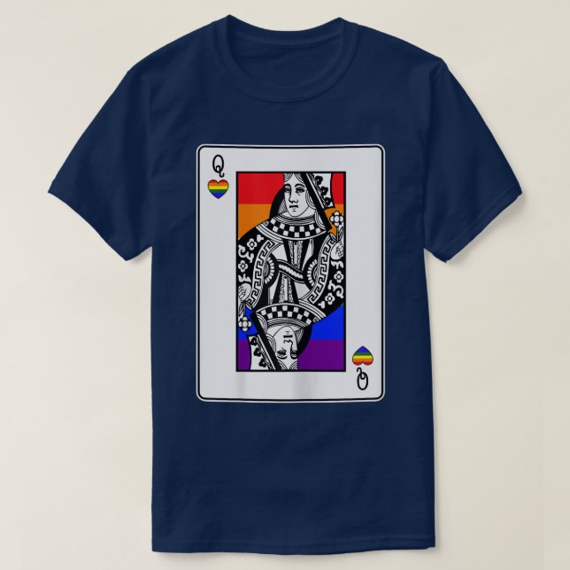 T-shirt Femme Gay pride Reine Des Coeurs LGBT-Q Cool Rainb (Design devant)
