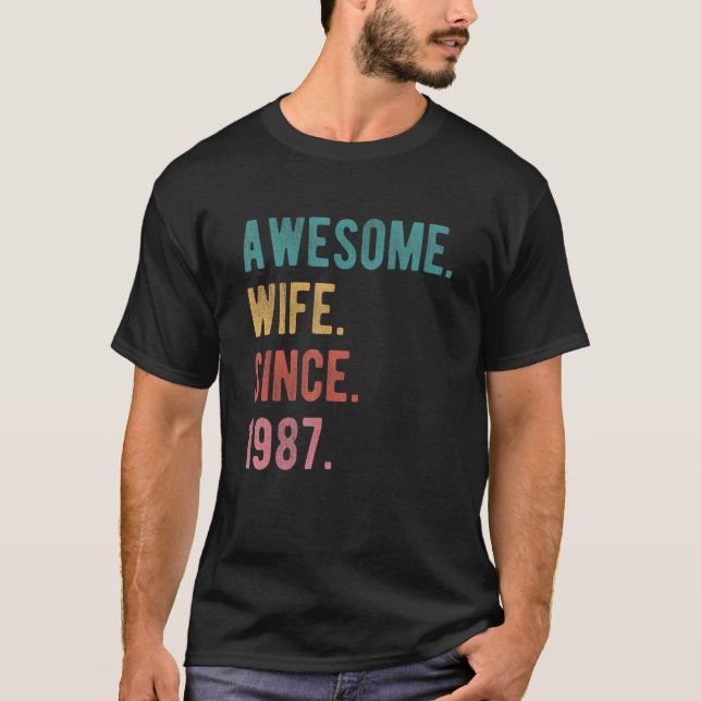 T-shirt Femme géniale depuis 1987 35e anniversaire Mariage (Devant)