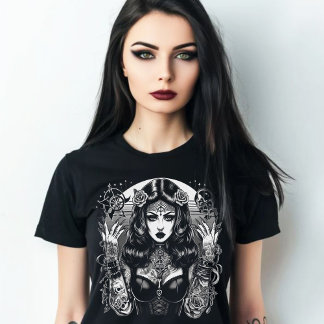 T-shirt Femme gothique tatouée