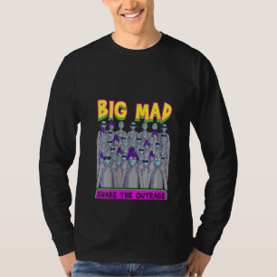T-shirt Femme Gros Mad Npc Mème Gray Gray Personnes Face M