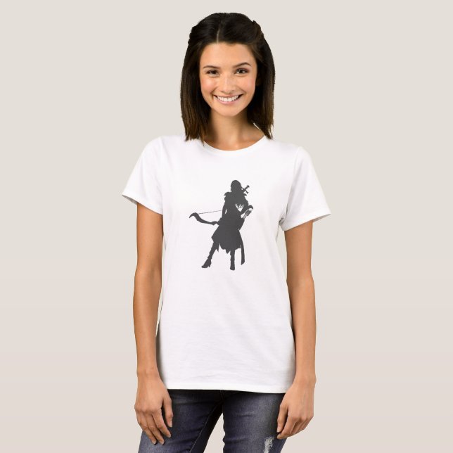 T-shirt Femme guerrière en silhouette - Choisir la couleur (Devant entier)