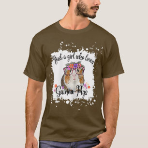 T-shirt Femme Guinéenne Cochon Avec Lunettes Fleurs, Adora