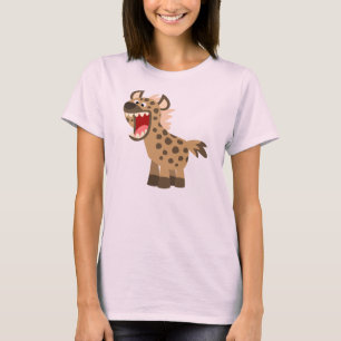 T-shirt Femme Hyène de Dessin Animé Mignonne et Af