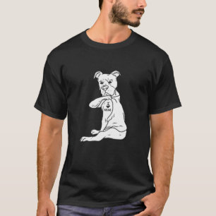 T-shirt Femme I Love Maman Pitbull Love Pit Bull Dog Propr