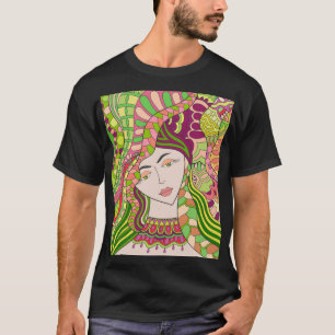 T-shirt Femme Imaginaire : Printemps Abstrait Folk.