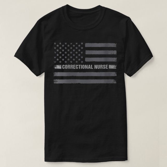 T-shirt Femme Infirmière correctionnelle USA Drapeau Améri (Design devant)