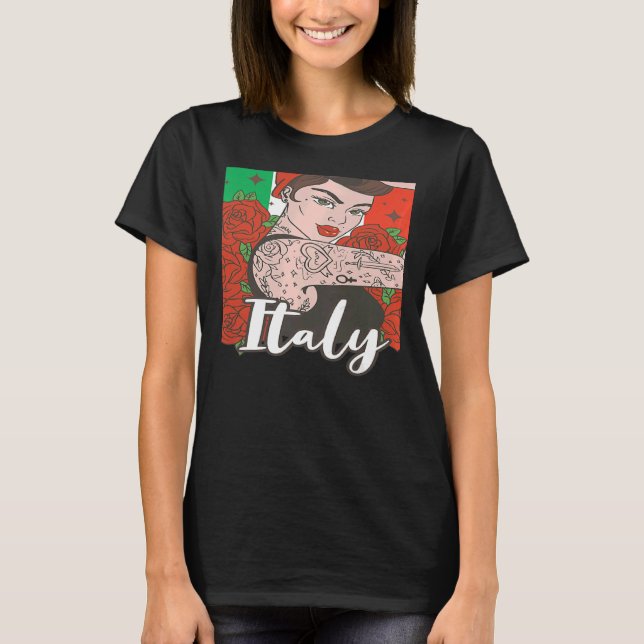 T-shirt Femme Italienne Femme Italie Fille (Devant)