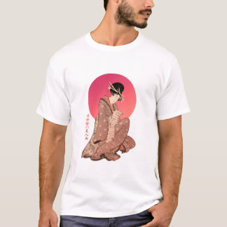 T-shirt Femme japonaise vintage lisant une lettre