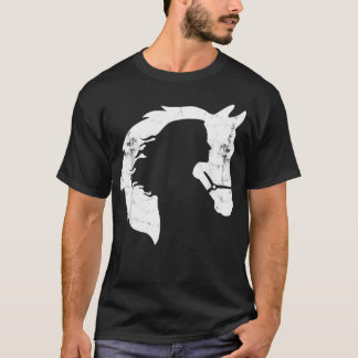 T-shirt Femme Jeune Cheval Rétro Avec Amour pour le Cheval