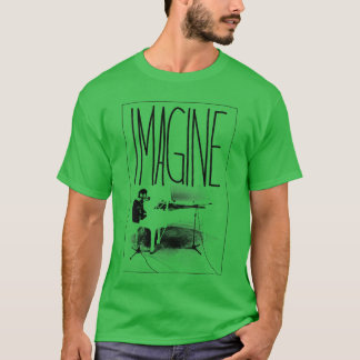 T-shirt Femme John Lennon Imagine Piano col V ami 