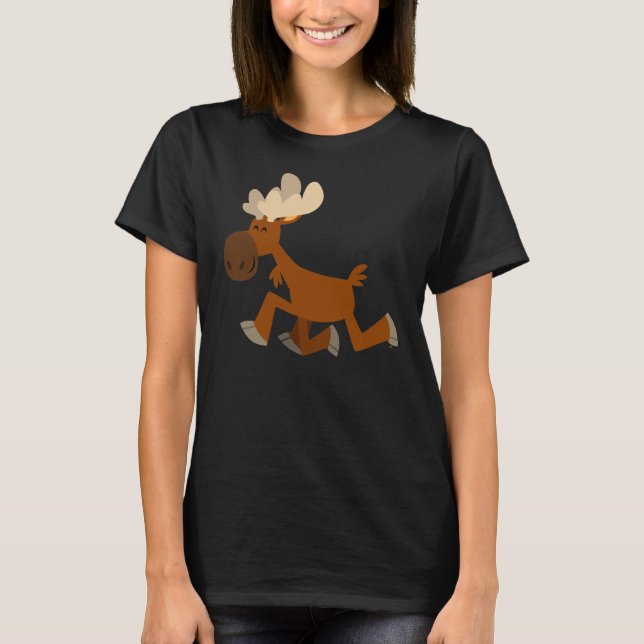 T-shirt femme joli caricature Merry Moose (Devant)