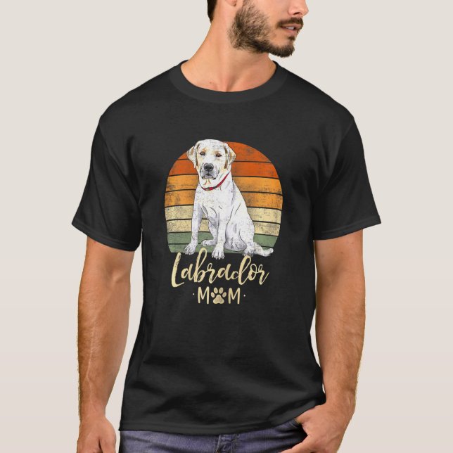 T-shirt Femme Labrador Maman Retro Labrador Retriever Chie (Devant)