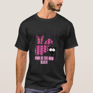 T-shirt Femme Le rose est le nouveau noir chat