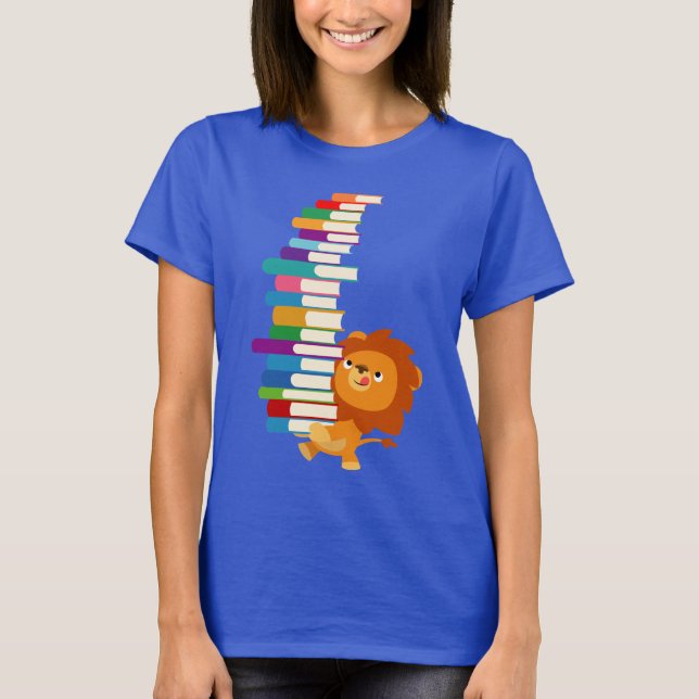 T-shirt femme Lecteur Vorace (Lion de Dessin) (Devant)