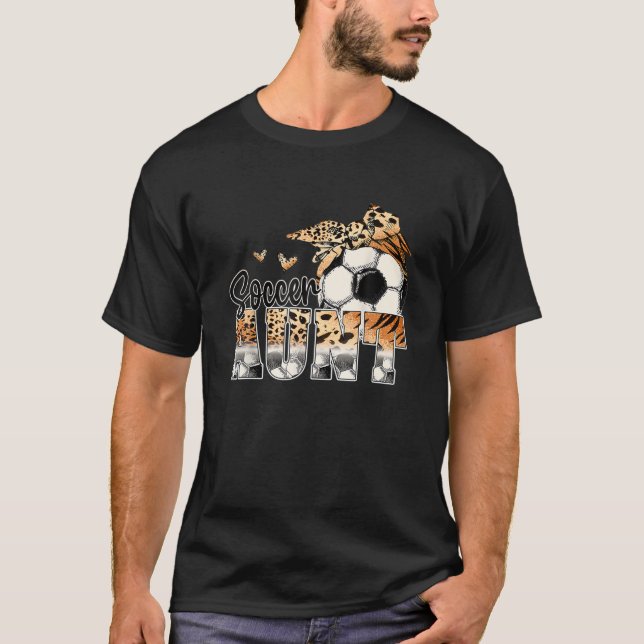 T-shirt Femme Leopard Football Tante Football Jour Vibes M (Devant)