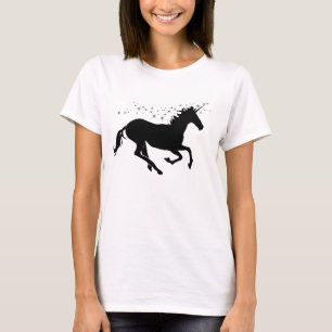 T-Shirt Femme Licorne Magique Noir