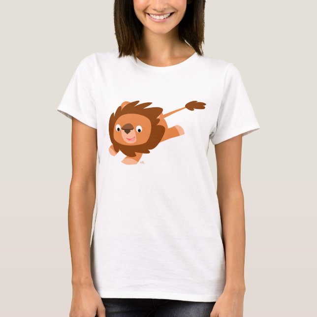 T-shirt Femme Lion Cartoon Vivant (Devant)