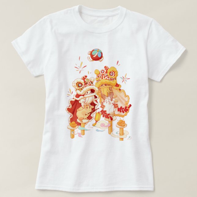 T-shirt femme Lion Dance du nouvel an lunaire (Design devant)