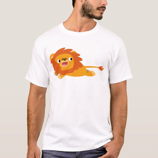 T-shirt Femme Lion en caricature mignonne (Devant)