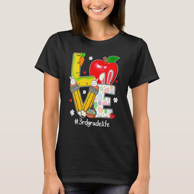 T-shirt Femme Love 3e année Escouade Rabbit Jour de Pâques (Devant)