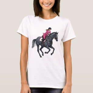 T-shirt Femme lunatique à cheval noir élégant